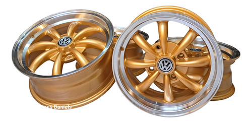 Rines 15 4 En 130 **spider Vw Vocho,brasilia 4piezas Nuevos Oro (Usado)