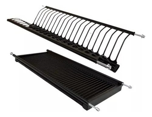 Platera Negra De Acero Inoxidable 90 Cm Marca Bari