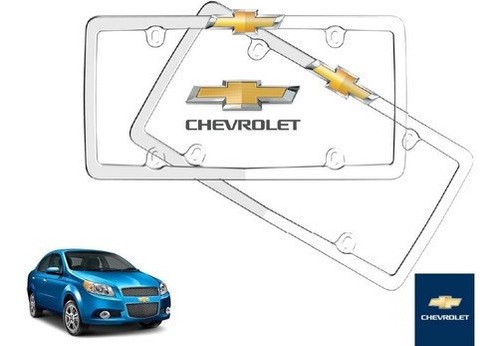 Par Porta Placas Chevrolet Aveo 1.6 2012 Original