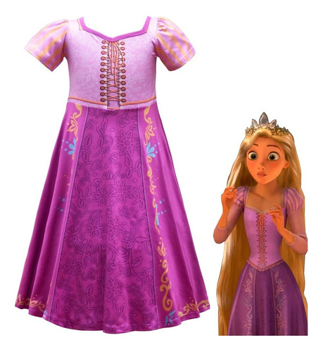 D Vestido De Princesa For Disfraz De Rapunzel For Niñas, Par