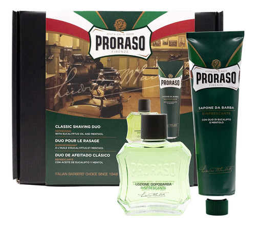 Kit De Barbear Proraso Classic Com Creme De Barbear E Pós-ba