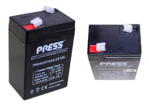 Bateria De Gel Recargable 4 Ampers, 6 Volts Marca Press
