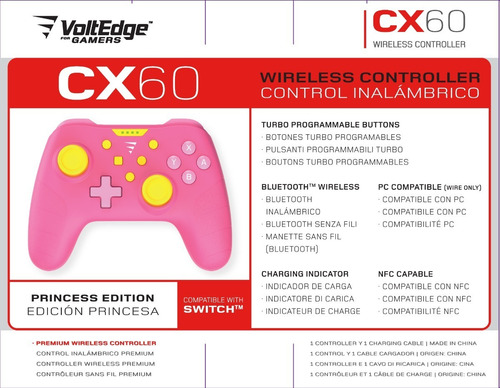 Imagen 3 de 10 de Control Inalámbrco Cx60 Princess Peach Voltedge Switch