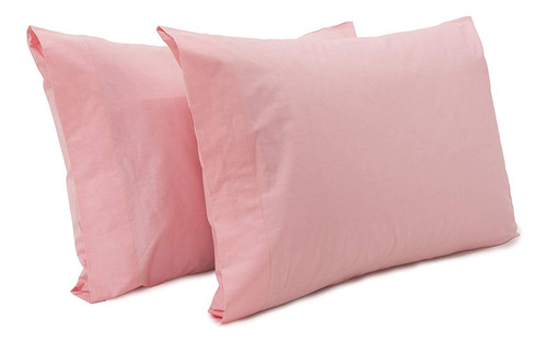 Funda De Almohada Rosa De Algodón 100% Transpirable Y Suave