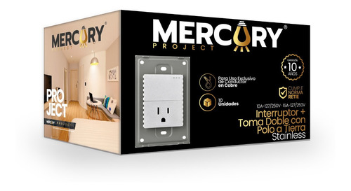 Toma Corriente + Interruptor Mercury Premium 15a Tienda