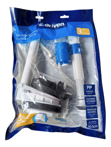 Herraje Sanitario Flotador Ajustable 3 Con Palanca Griven