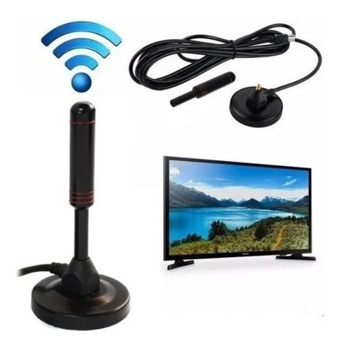 Imagen 5 de 5 de 2x Antena Tv Digital Abierta Hd Tvd Interior 360 Coaxial