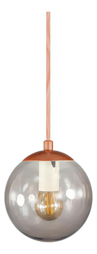 Pendente Trybo 2532-13-FU Globo Esfera De Vidro Fumê 110V/220V 14cm - Bronze