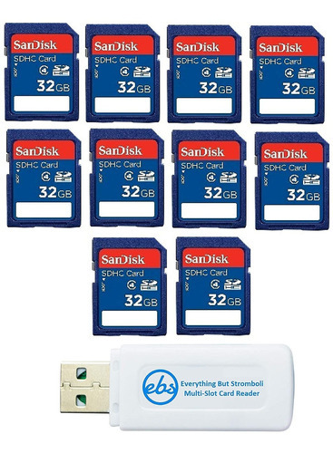 Tarjeta De Memoria Sdhc Sandisk 32gb 10-pack + Lector Sd