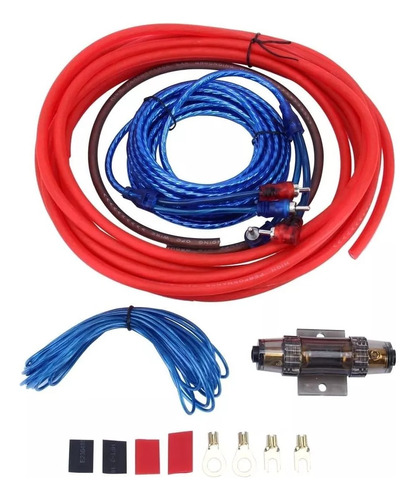Kit Cables Completo 4ga Para Potencia Subwoofer Calidad Aaa
