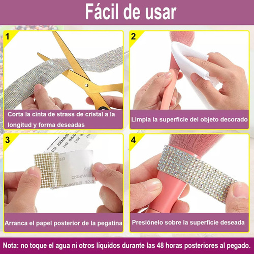 Pegatina De Diamantes De Imitación De 4 Rollos Para Tomar De