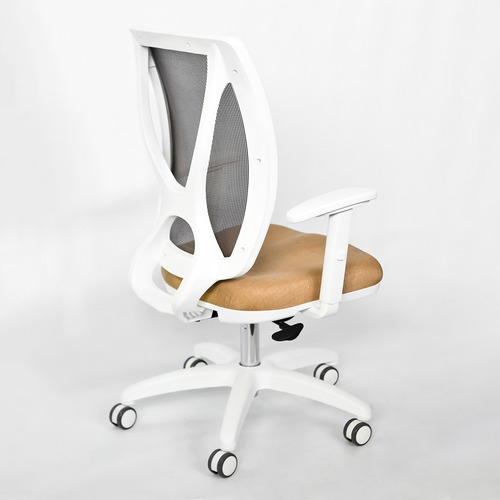 Imagen 5 de 7 de Silla Oficina Indar Alma Blanca C/rueda Parquet Br Regulable