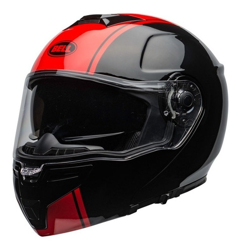 Capacete Bell Srt Modular Ribbon Black Red Oficial @