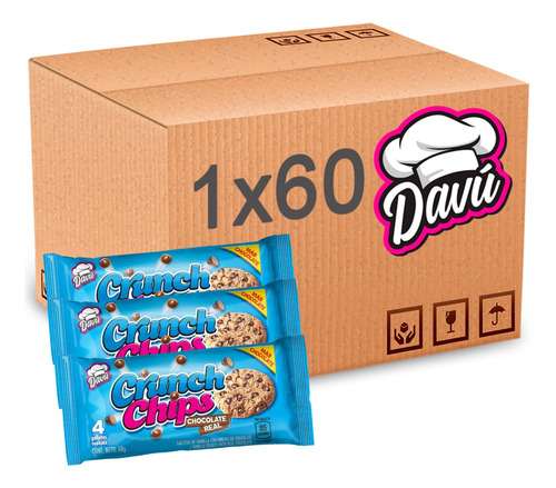 Galletas Crunch Chips Davu 68g 60u