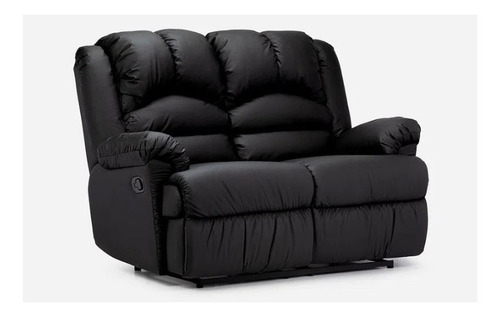 Sofá Reclinable Rosen Jarrie 2 Cuerpos Manual Ecocuero Negro