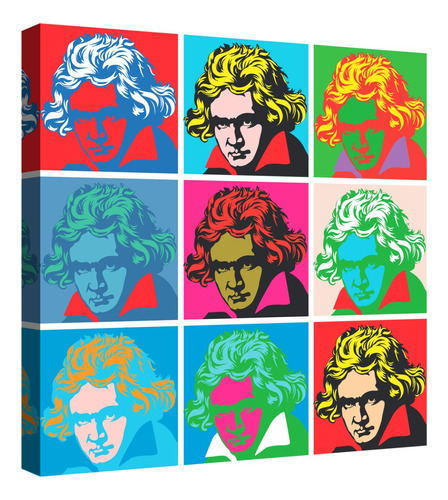 Cuadro Decorativo Canvas Ilustración Bethoven Pop Art