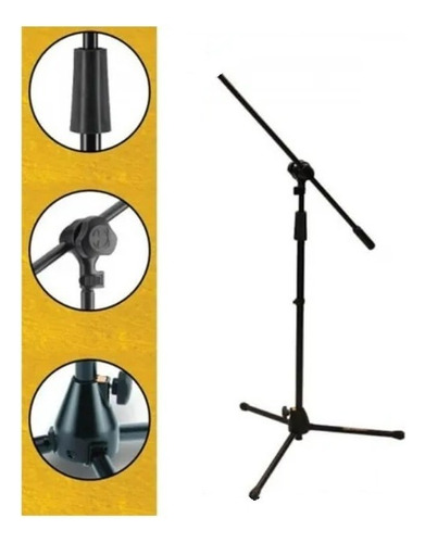 Hércules Ms432b soporte pie para micrófono con boom negro