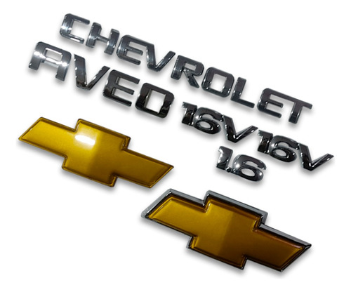 Kit Emblemas Chevrolet Aveo 1.6 16v + Delantero Y Trasero