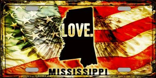 Mississippi Love Novedad Metal Placa De Licencia Lp-8610