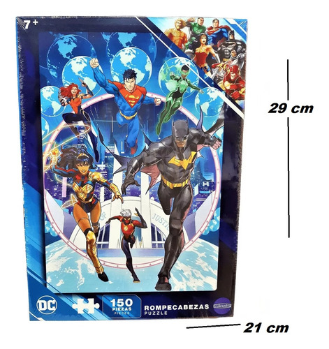 Imagen 2 de 3 de Rompecabezas Puzzle Liga Justicia Dc 150 Piezas Vulcanita