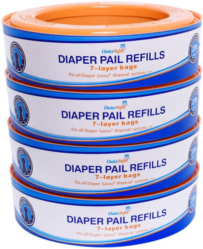 Bolsas Para Desechar Pañales Compatible Diaper Genie, 4 Pack