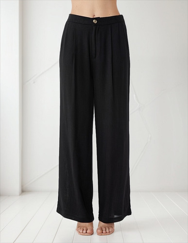 Pantalón Recto Ligero Dama Con Pinzas Y Bolsas Estilo Fluido