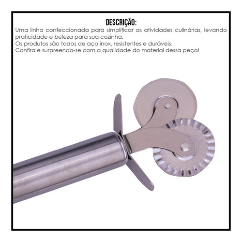 Carretilha Dupla Para Massas Inox Resistente