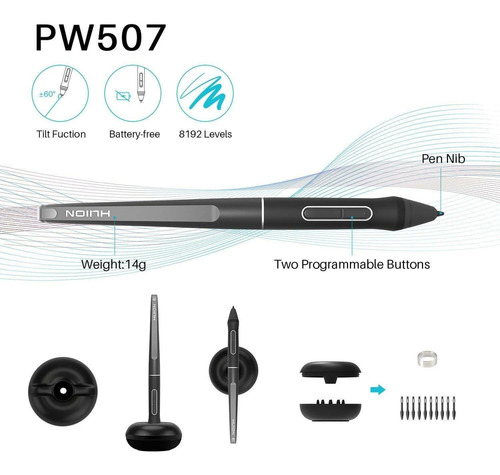 Imagen 3 de 8 de Huion Kamvas Pro 13 Lápiz Sin Batería 13.3 Pantalla De Ta...