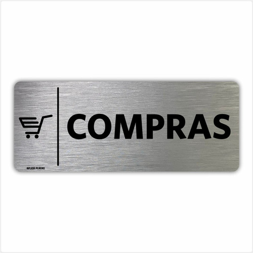 Placa Indicação Setor Portas - Compras - 8x20cm