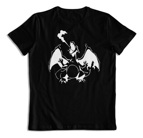 Polera De Algodon Estampada Charizard Pokemon Charmander Art