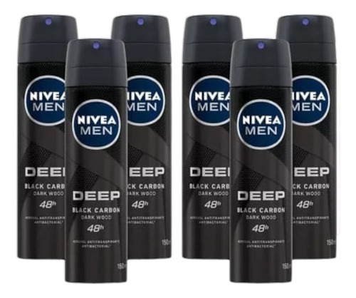 Pack X 6 Desodorante Nivea Deep Dark Wood