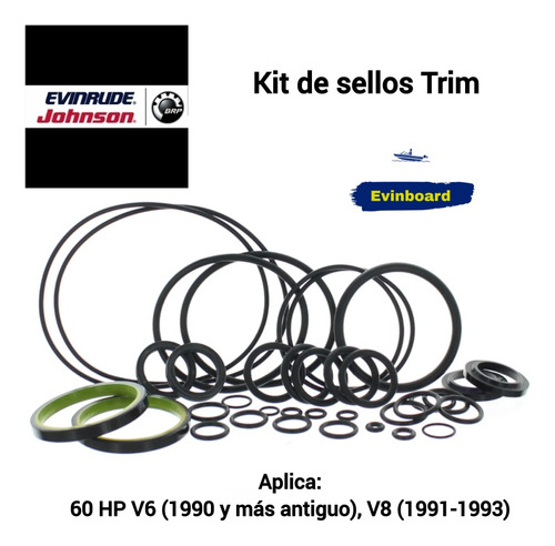 Kit De Sellos Para Trim Johnson Evinrude 60hp V4 Y V6