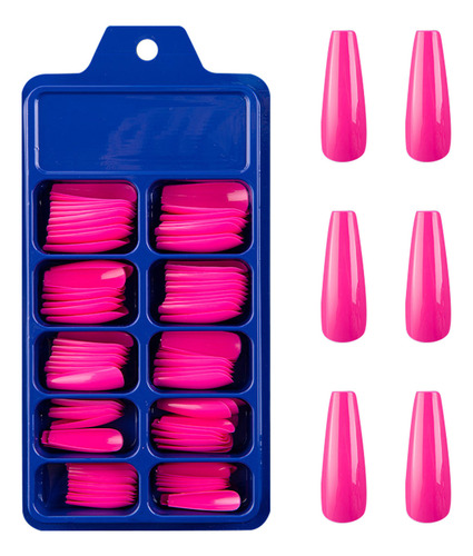 Uñas Acrílicas Artificiales Mate Con Diseño De Bailarina Tip