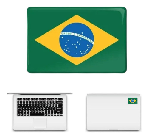 Adesivo Resinado Bandeira Brasil Carro Moto Notebook 8x5cm