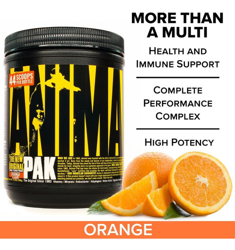 Multivitaminico Animal Pak El Mejor Por 20 Años Sabor Naranja