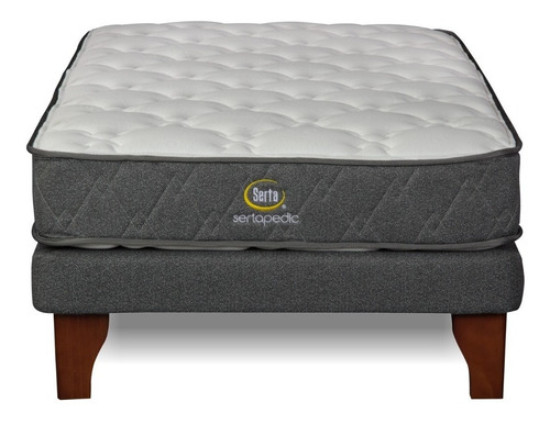 Imagen 2 de 4 de Cama Sertapedic 1,5 Plazas Gris