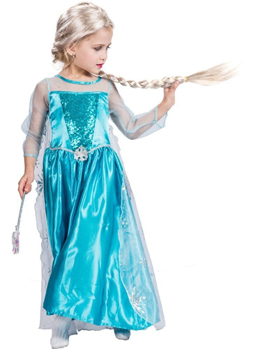 Vestido De Cosplay Princesa De Nieve Hielo Elsa Para Niñas
