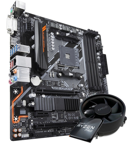 Imagen 1 de 4 de Combo Actualización Pc Amd Ryzen 5 Pro 4650g + B450m Aorus M