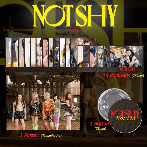 Kpop | Kit Itzy Not Shy Com Poster + Polaroids + Botton