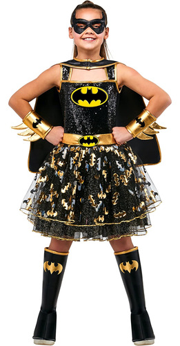 Rubies Girls Dc Batgirl Tutu Vestido Con Capa Y Máscara, Gra