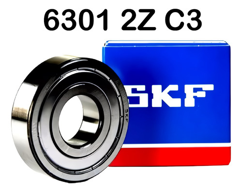 Rolinera Rodamiento 6301-2z/c3 Marca Skf Original 12x37x12