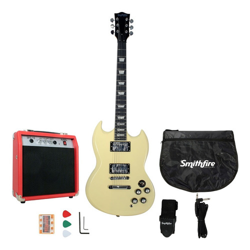 Simthfire Sg-310 Pack Paquete Guitarra Eléctrica Blanca Whi