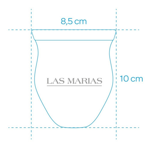 Imagen 5 de 5 de Mate De Vidrio Grande Las Marias Marrón Boca Ancha Tabares