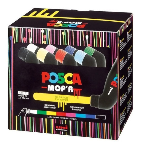 Posca Marcadores Mop'r Pcm-22 Tonos Básicos 8 Piezas