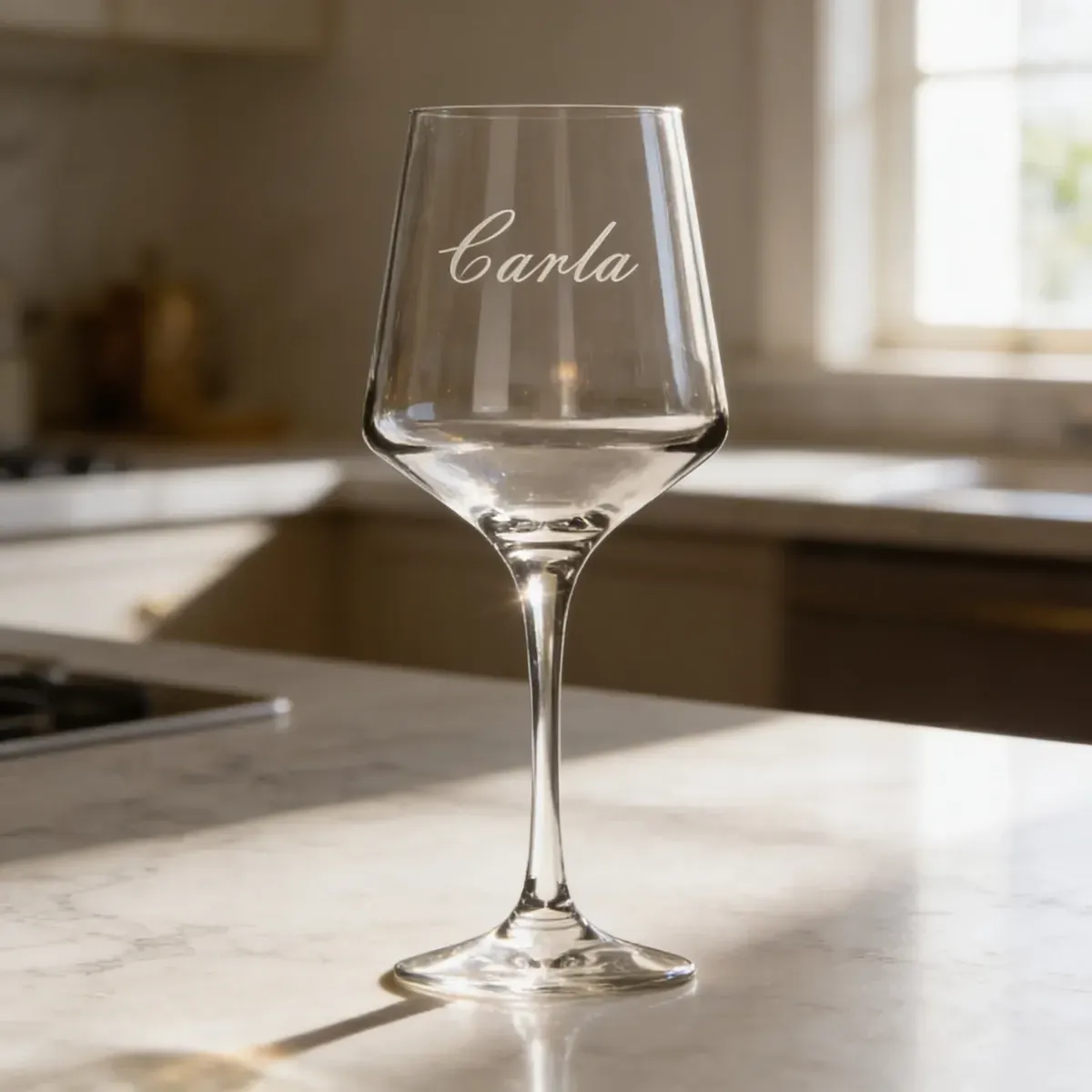 Copa Brunello 490ml Grabado Personalizado Nombres Iniciales Transparente