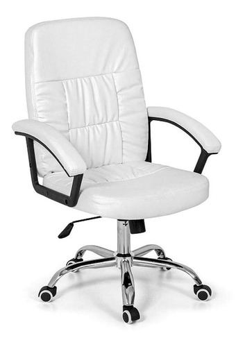 Cadeira de escritório Império Brazil Business Confort base giratória ergonômica  branca com estofado de couro sintético