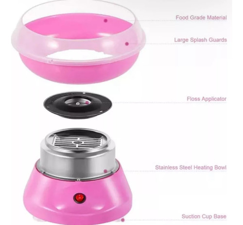 Maquina De Algodón De Azúcar Copos Nieve 500w 220v Rosa