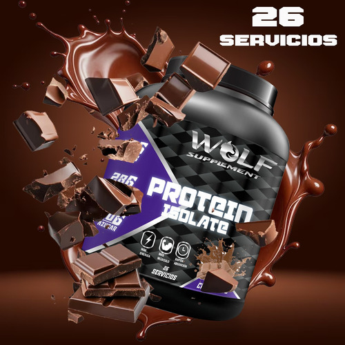 Proteína Whey Hs Hidrolizada Isolate Wolf 1kg 26 Servicios Chocolate