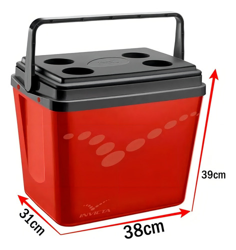 Caja térmica Invicta 8734 Pop Velvet roja de 34 litros
