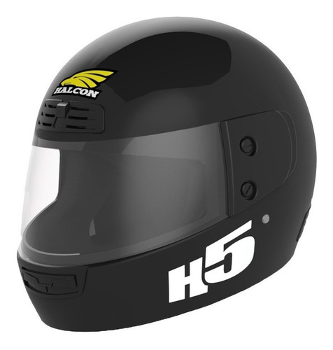 Casco para moto integral Halcon H5  negro brillante solid talle M 